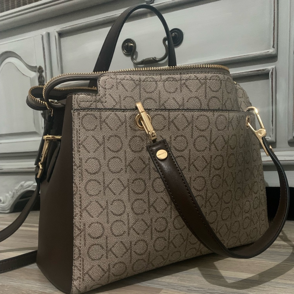 Calvin Klein Tri-Compartment Satchel Bag-PRISTINE - Picture 6 of 10